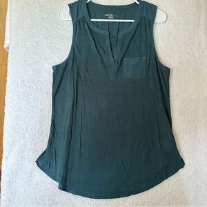 Calvin Klein Dark Green Emerald Sleeveless Blouse